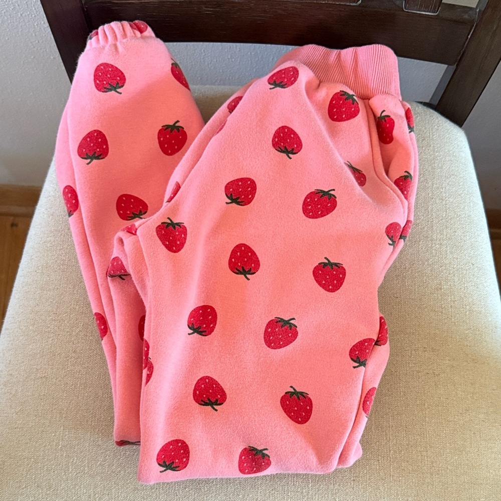 Lola & The Boys Kids Girls Strawberry Print Joggers Sweatpants Pink Size 10